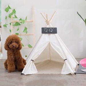 Pure witte huisdier tent nest voor kleine en middelgrote honden en katten opvouwbare speelhuisje  stijl: zonder kussen  grootte: Medium 50  50  60cm