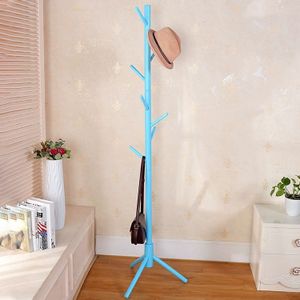 Creatieve boom-vormige massief houten vloer Hatstand kleren opknoping Rack  grootte: 176x48x48cm (hemelsblauw)