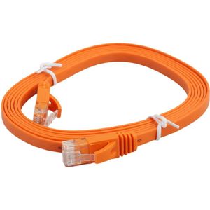 2m CAT6 ultra-dunne platte Ethernet LAN netwerkkabel  Patch leiden RJ45 (oranje)