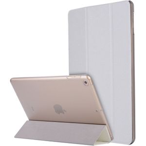 Voor iPad 10 2 inch zijde textuur horizontale Flip magnetische PU lederen draagtas  met drie-opvouwbare houder & slaap/Wake-up functie (wit)