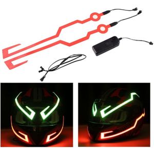 MB-MHL002 Motorfiets Modificatie Accessoires Universal Pasteable Helm Light Strip (Rood)