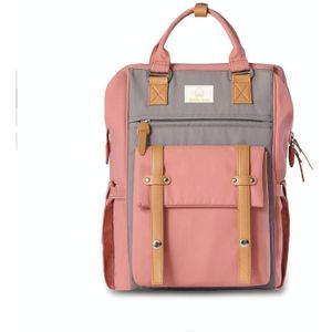 Draagbare dubbele schouder grote capaciteit moeder en baby tas luiertas  grootte: One Size (Pink Gray)