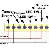 Buiten Wired sirene met blauwe zaklamp (PA-100)  kan gebruikte 12V worden als een back-up batterij (niet include)(White)