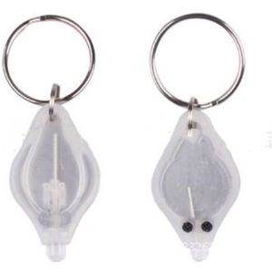 2 PC'S Mini Pocket sleutelhanger zaklamp Micro LED squeeze licht Outdoor Camping ultra heldere noodsleutel ring licht toorts lamp (wit)