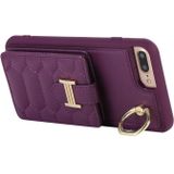 Voor iPhone 8 Plus / 7 Plus Vertical Card Bag Ring Holder Phone Case met Dual Lanyard