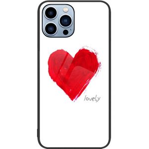 Colorful Painted Glass Phone Case For iPhone 13 Pro Max(Love)