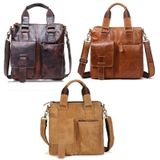 B259 Mannen Retro Bedrijf Handtas Schouder Messenger Bag  Grootte: 30x31x8cm (chocolade kleur)