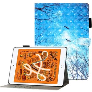 Voor iPad Mini 5/4/3/2/1 3D relif patroon horizontale Flip lederen draagtas met houder & kaartsleuven & portemonnee (Blue forest)