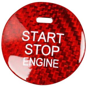 Auto Carbon Fiber Motor Start Button Decoratieve Cover Trim voor Mazda CX-8 (Rood)