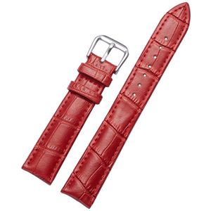 Kalfsleren afneembaar horloge lederen polsbandje  specificatie: 12mm (rood)