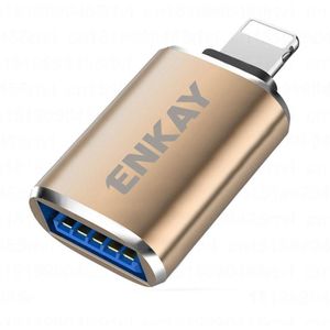 Enkay Enk-AT110 8 Pin mannelijk naar USB 3.0 Vrouwelijke aluminiumlegering OTG-adapter