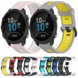 Voor Garmin Forerunner 245 Muziek 20 mm verticaal patroon tweekleurige siliconen horlogeband (zwart+grijs)