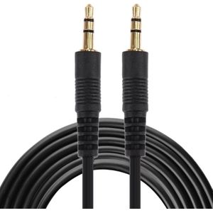 AUX kabel  3.5mm mannelijke Mini Plug Stereo-audiokabel  lengte: 3m (zwart + goud vergulde Connector)