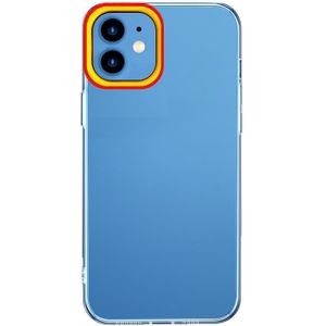 Transparante siliconencase voor iPhone 11 (rood en geel)