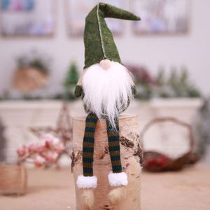 Schattig zittend Faceless lange benen elf pop kerst decoratie (groen)
