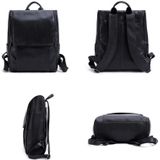 6390 Fashion Casual Men Backpack Cowhide Leather Computer Bag(Black)