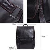 6390 Fashion Casual Men Backpack Cowhide Leather Computer Bag(Black)