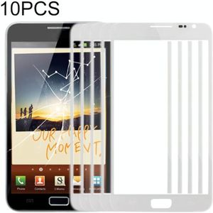 10 PCS front screen buitenste glazen lens voor Samsung Galaxy Note N7000 / i9220 (wit)