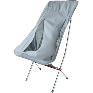 Outdoor Draagbare klapstoel Ultralight Aluminium Legering Moon Camping Beach Chair  Kleur: Rijst grijze oppervlak-rode achtergrond