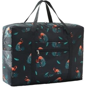 Reis waterdichte opvouwbare opbergtas voor handbagage (zwarte flamingo)