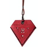 Auto Hanger Driehoekige Ping Een Charm Tas Lederen Achteruitkijkspiegel Ornament(Rood)
