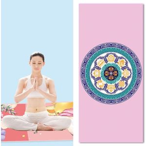 Home Yoga Handdoek Draagbare Antislip Yoga Deken  Kleur: Dothy Flower Large + Silicone