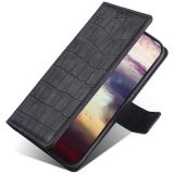 For OnePlus Ace Racing Skin Feel Crocodile Magnetic Clasp Leather Phone Case(Black)