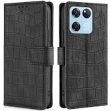 For OnePlus Ace Racing Skin Feel Crocodile Magnetic Clasp Leather Phone Case(Black)