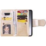 Voor iPhone 11 Pro vrouw en kat relif horizontale Flip lederen draagtas  met portemonnee & houder & kaartsleuven & fotolijstjes & spiegel & Lanyard (goud)