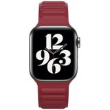 Siliconen magnetische ketting horlogeband voor Apple Watch Serie 6 & SE & 5 & 4 44mm / 3 & 2 & 1 42mm (Wijn Rood)