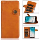 Khazneh dual-splicing koeienhuid textuur horizontale flip lederen tas met houder & kaart slots & portemonnee & lanyard voor iphone 13