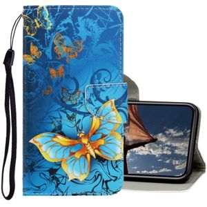 Voor iPhone 11 3D gekleurde tekening horizontale Flip PU lederen draagtas met houder & kaartsleuven & portemonnee (Jade Butterfly)