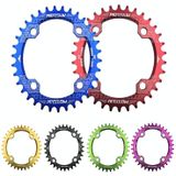 MOTSUV ronde smalle brede Chainring MTB fiets 104BCD tand plaat onderdelen elliptische plaat 36T (rood)