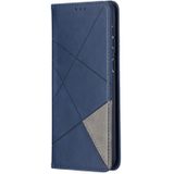 Voor Samsung Galaxy S30 Plus Rhombus Textuur Horizontale Flip Magnetic Leather Case met Holder & Card Slots(Blauw)
