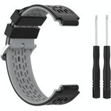 Voor Garmin Approach S2 / S4 tweekleurige siliconen vervangende riem horlogeband (zwart grijs)