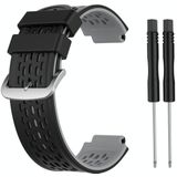 Voor Garmin Approach S2 / S4 tweekleurige siliconen vervangende riem horlogeband (zwart grijs)