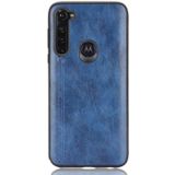 Voor Motorola Moto G Stylus Schokbestendig Naaien Koe Patroon Huid PC + PU + TPU Case (Blauw)