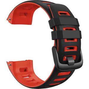 Voor Garmin Instinct / Instinct Esports tweekleurige siliconen vervangende riem horlogeband (zwart + rood)