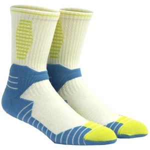 Volwassen basketbal sokken mannen dikke badstof sport sokken (wit blauw)