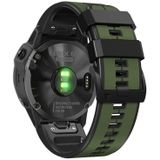 Voor Garmin Fenix 7 Verticale Strepen Tweekleurige siliconen horlogeband (legergroen zwart)