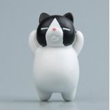 Cartoon kat koelkastmagneet hars ornament ornament met magnetische sticker (zwart-witte kat)