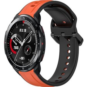 For Honor Watch GS Pro 22 mm bolle lus tweekleurige siliconen horlogeband (oranje + zwart)