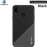 Voor Galaxy A10S PINWUYO Rong serie schokbestendige PC + TPU + chemische Fiber doek beschermende cover (zwart)