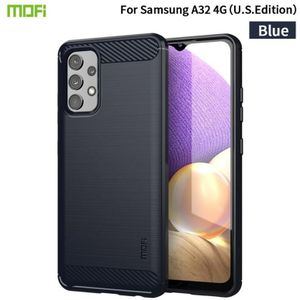 Voor Samsung Galaxy A32 4G (Amerikaanse versie) MOFI Gentleness Series Brushed Texture Carbon Fiber Soft TPU Case (Blauw)