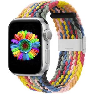 Gevlochten + roestvrij staal vervangende horlogebanden voor Apple Watch Series 6 & SE & 5 & 4 40mm / 3 & 2 & 1 38mm (Kleurrijk)