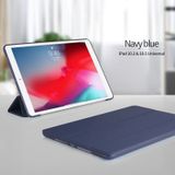 Voor iPad 10 2 inch 2019 / iPad Pro 10 5 inch Drievouwende Surface PU Leather TPU Matte Soft Bottom Case met Holder & Sleep / Wake-up Function(Navy Blue)