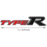 Auto TYPE-R Gepersonaliseerde decoratieve stickers van aluminiumlegering  afmeting: 15x3x0 4 cm (rood zwart)