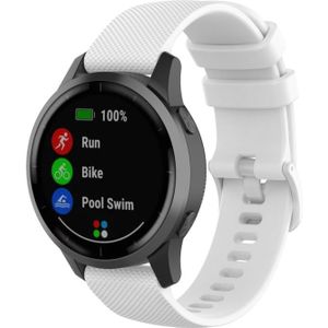 Voor Garmin Vivoactive 4 22mm Siliconen band(Wit)