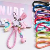 4 STUKS Schattige Zachte Klei Regenboog Sleutelhanger Student Schooltas Lollipop Hanger  Kleur: Rose Rope Rainbow