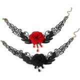 Fringe Kant Gothic Lolita Vintage Ketting  Stijl: 1532 Zwart